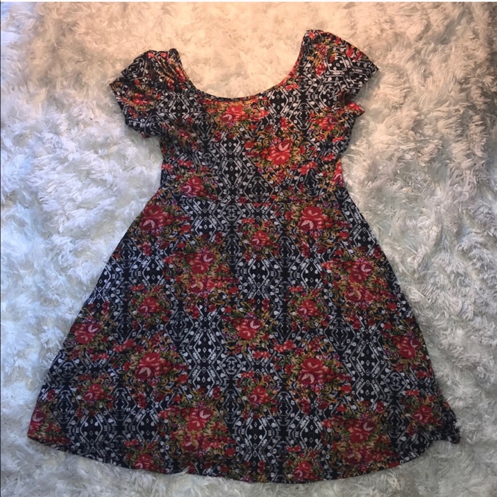 Geometric Pattern Skater Dress